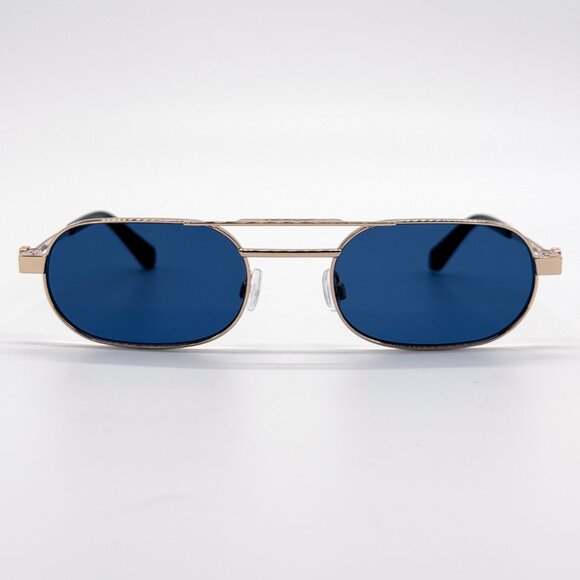 NEW OFF-WHITE OERI123 VAIDEN 7645 SUNGLASSES WOMEN OVAL GOLD BLUE main image 10